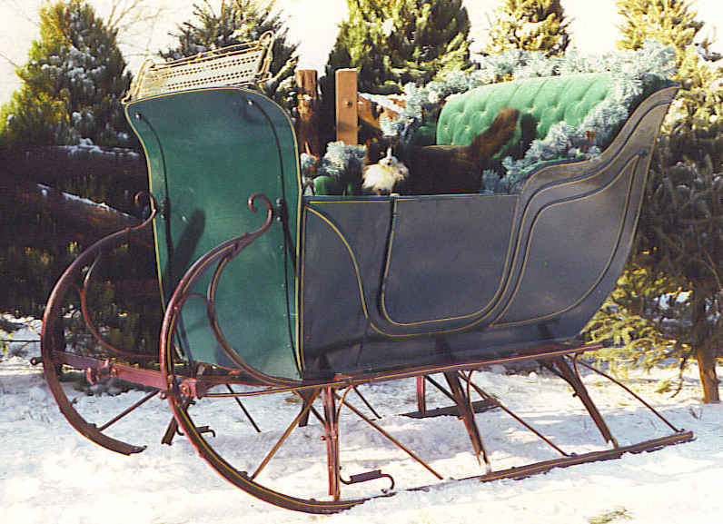 green sleigh with spice